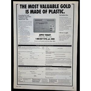 MBNA America Credit Card App Print Ad Vintage 90s Gold Prospectors Association